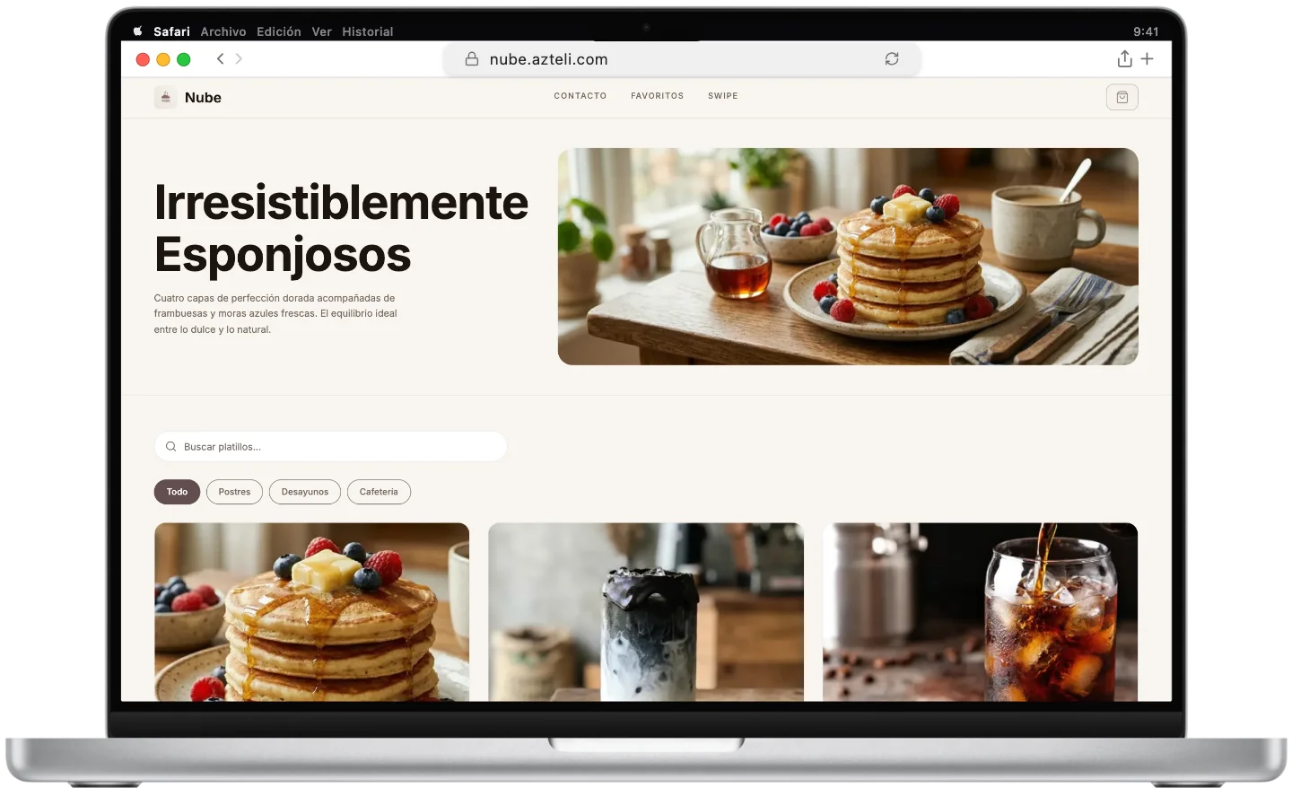 Sitio de Azteli adaptado a una computadora